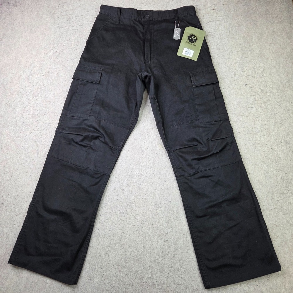 Rothco Men's Vintage Paratrooper Fatigues Military Style Black Cargo Pants Small